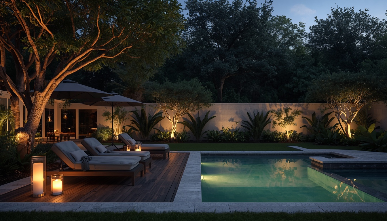 Peaceful evening setting with soft lighting and relaxation elements
